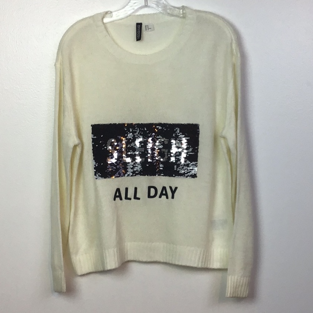 DIVIDED CHRISTMAS SWEATER CREAM/BLACK